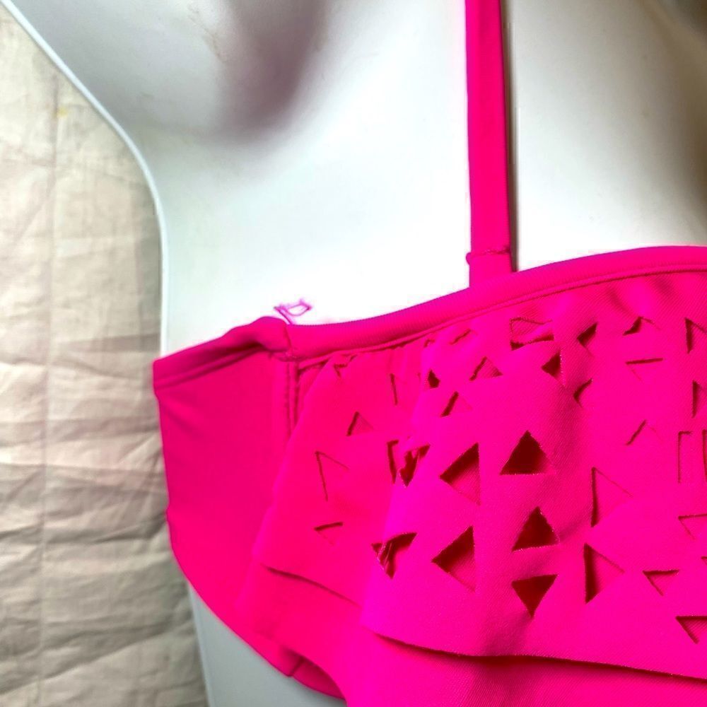 BONGO Bikini Top Sz M Pink Glo Tribal Juniors - Picture 4 of 10